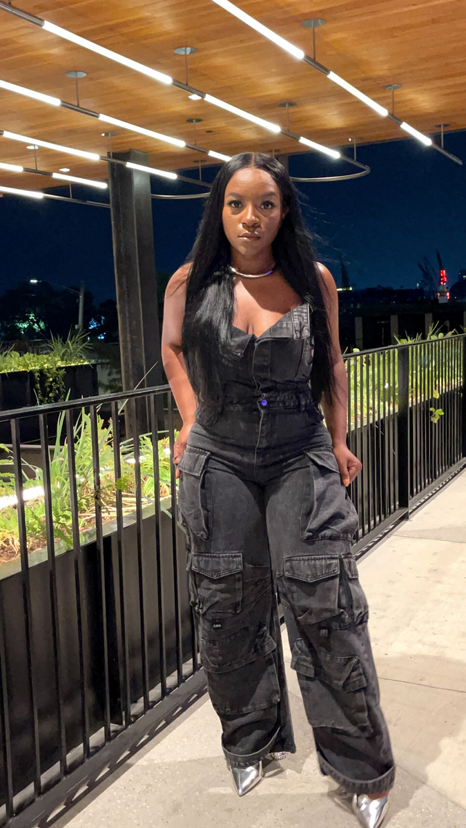 Denim Cargo Jumpsuit SASHWMN